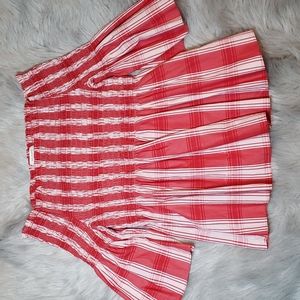 Zara Off Shoulder Red & White Top size Medium